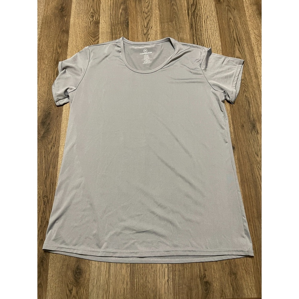 Realessentials Shirt, Women's Size Large, Gray, Round Neck